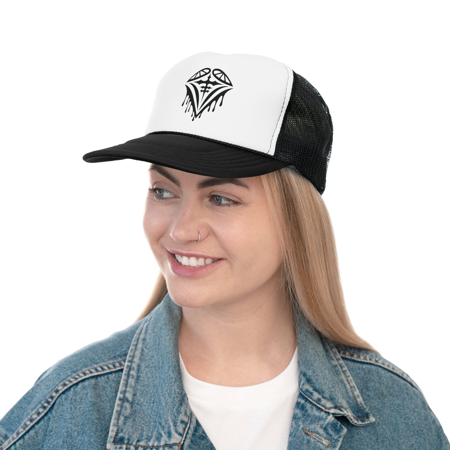 Dripping Heart Graphic Trucker Cap - Stylish Outdoor Hat for Festivals and Everyday Wear