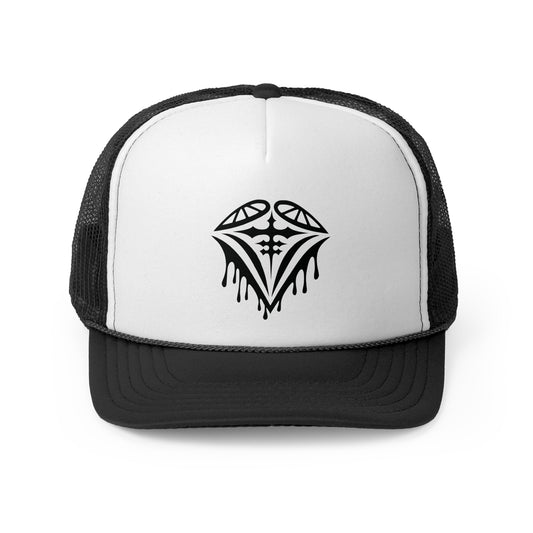 Dripping Heart Graphic Trucker Cap - Stylish Outdoor Hat for Festivals and Everyday Wear