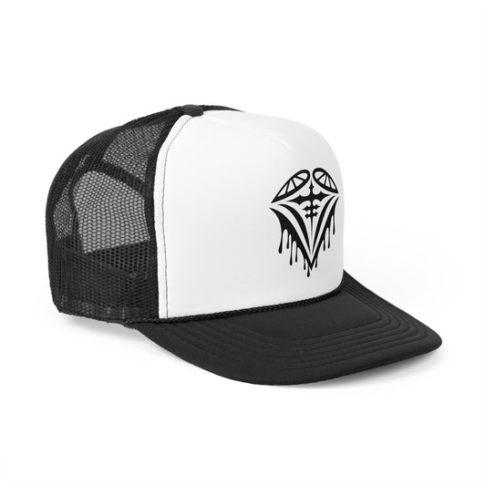 Dripping Heart Graphic Trucker Cap - Stylish Outdoor Hat for Festivals and Everyday Wear